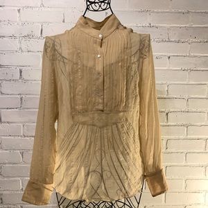 Silk Blouse Mandarin collar